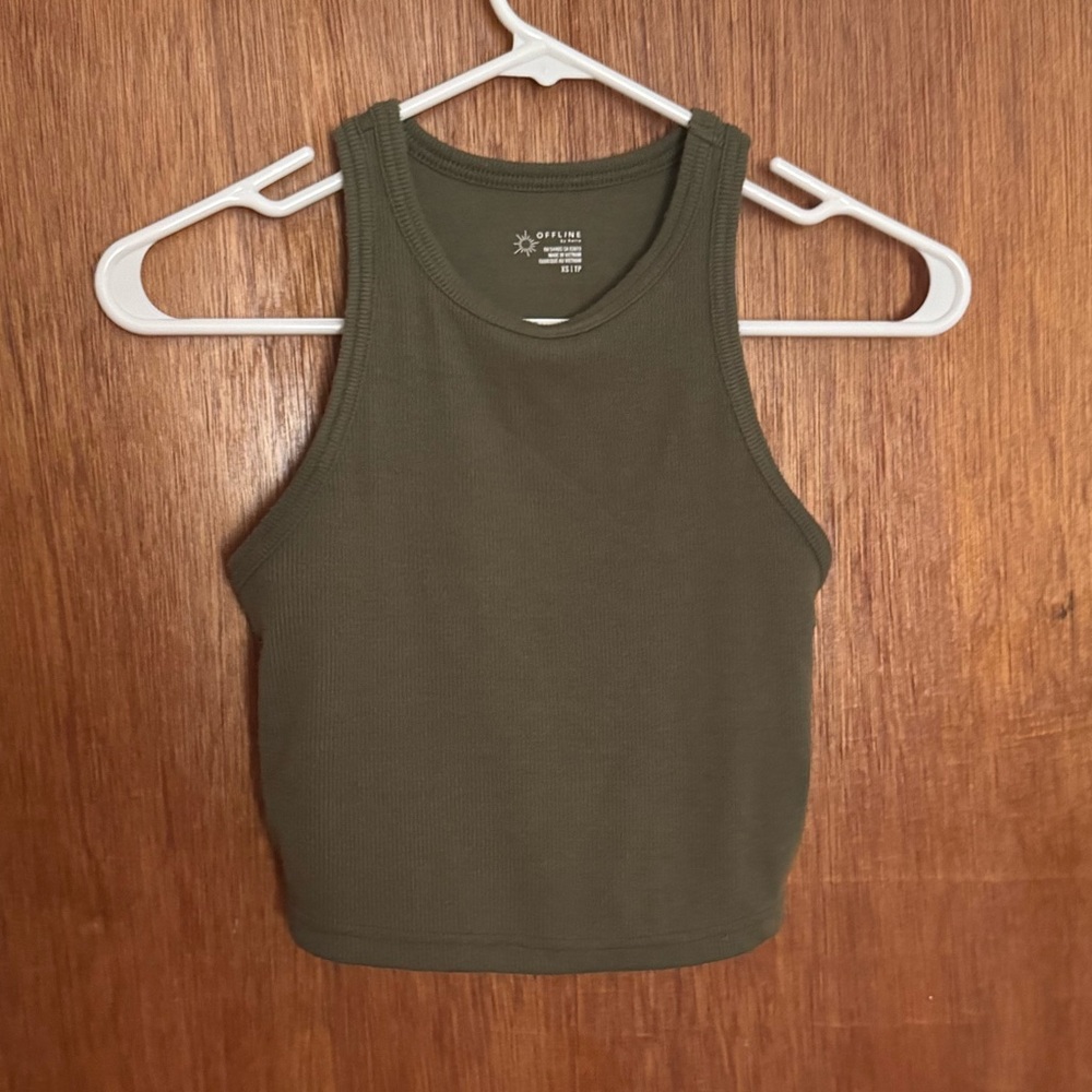 Aerie Offline Racerback Ribbed Crop Top